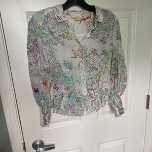 maeve anthropology dress shirt waist length size xs
